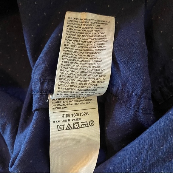 Men’s Old Navy Cotton Short-sleeve Button-down Shirt Navy Blue Size XXL - Picture 11 of 11